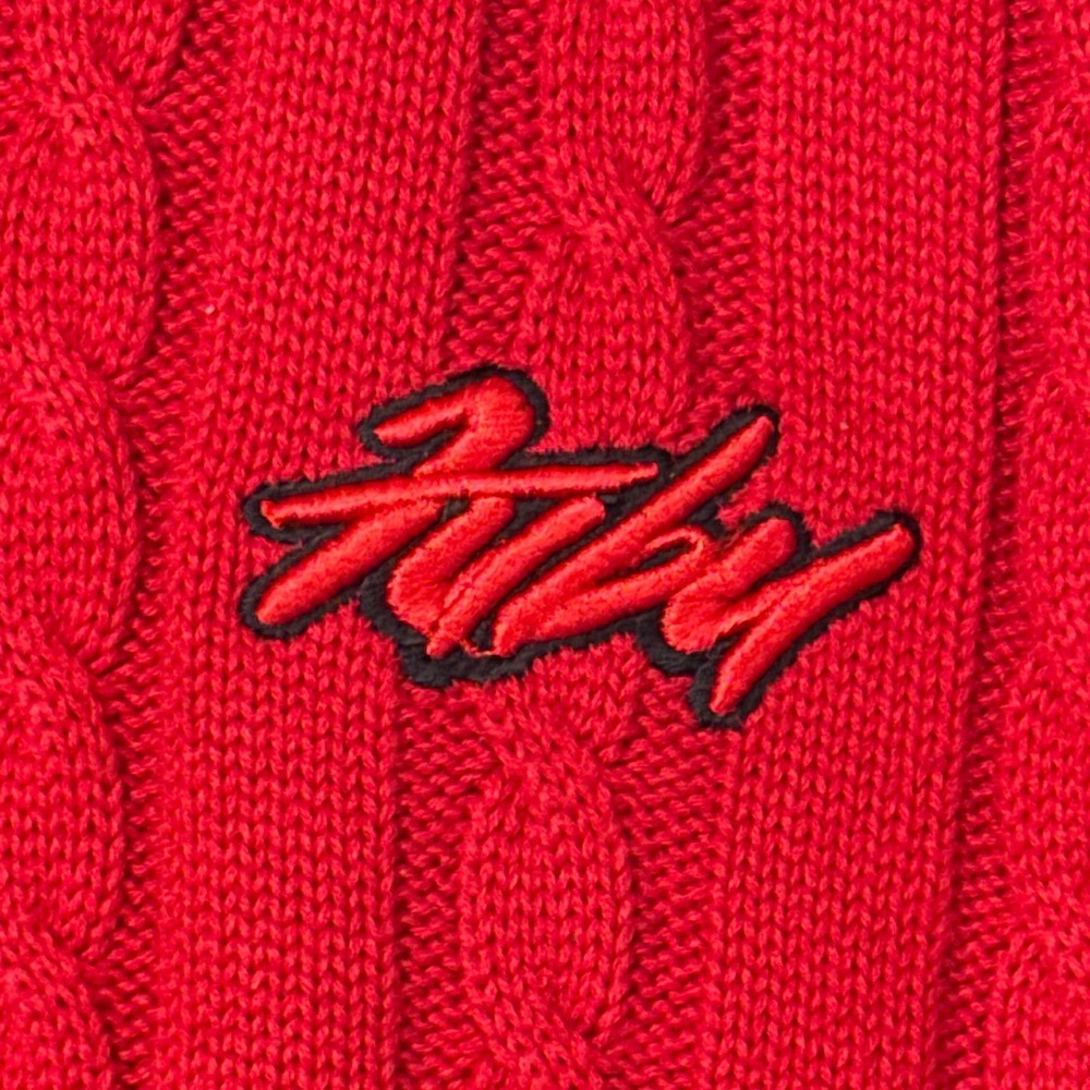 Vintage Y2K FUBU Red Cable Knit Sweater‎ Vest V-Neck Striped XL 90s Streetwear - Picture 5 of 10